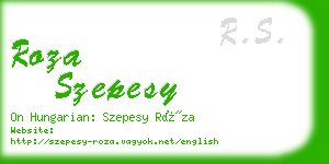 roza szepesy business card